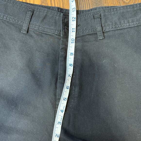 ZARA Wide Leg High Waisted Cropped Black Jean Frayed Hem Flat Front Sz 10 - Picture 9 of 11